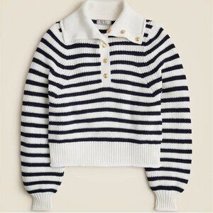 J. Crew Women's Navy and White Striped Sweater